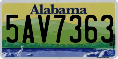 AL license plate 5AV7363