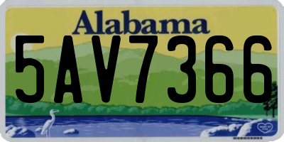 AL license plate 5AV7366