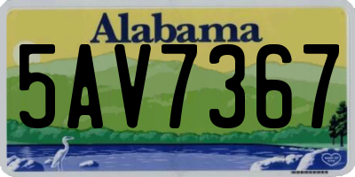 AL license plate 5AV7367