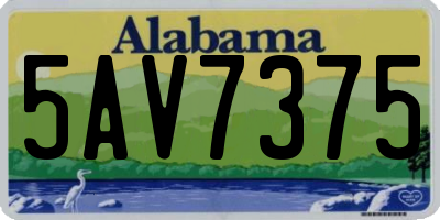 AL license plate 5AV7375