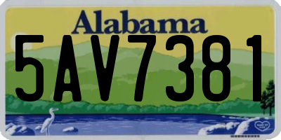 AL license plate 5AV7381