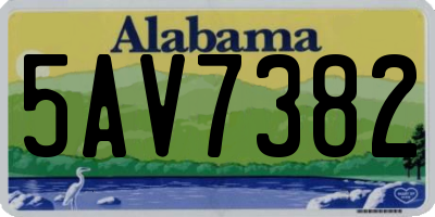 AL license plate 5AV7382