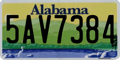 AL license plate 5AV7384