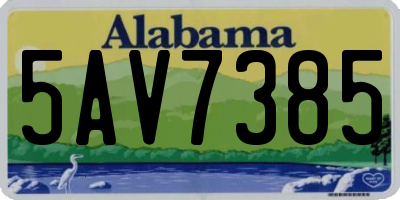 AL license plate 5AV7385