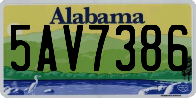 AL license plate 5AV7386