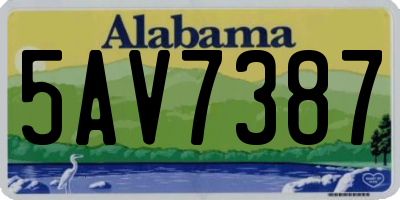 AL license plate 5AV7387