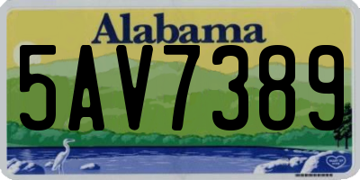 AL license plate 5AV7389