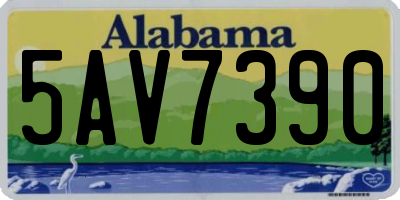 AL license plate 5AV7390