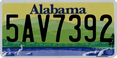 AL license plate 5AV7392