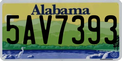 AL license plate 5AV7393