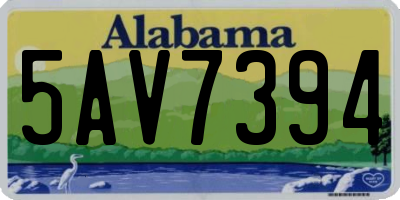 AL license plate 5AV7394