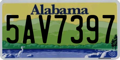 AL license plate 5AV7397