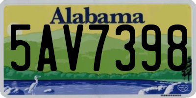 AL license plate 5AV7398