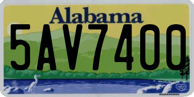 AL license plate 5AV7400