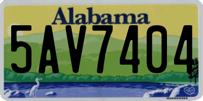 AL license plate 5AV7404
