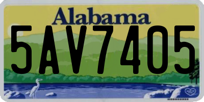 AL license plate 5AV7405