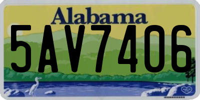 AL license plate 5AV7406