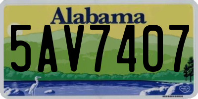 AL license plate 5AV7407