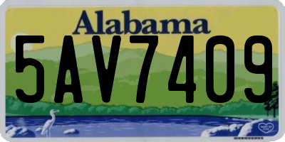 AL license plate 5AV7409