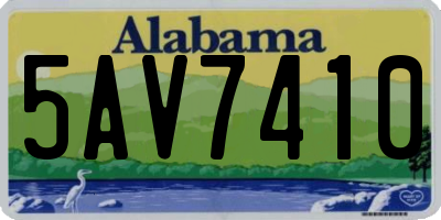 AL license plate 5AV7410
