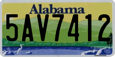 AL license plate 5AV7412