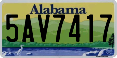 AL license plate 5AV7417