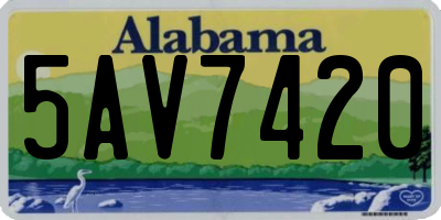 AL license plate 5AV7420