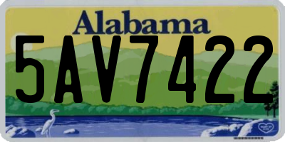AL license plate 5AV7422