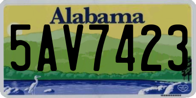 AL license plate 5AV7423
