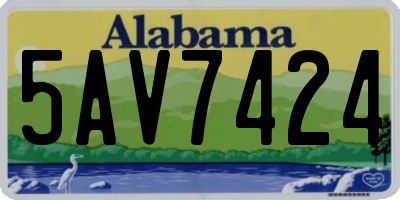 AL license plate 5AV7424