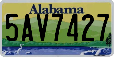 AL license plate 5AV7427