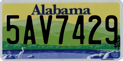 AL license plate 5AV7429