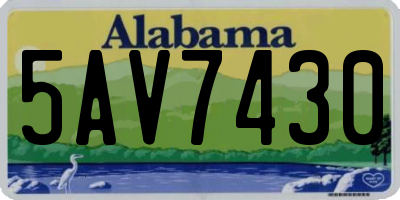 AL license plate 5AV7430