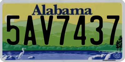 AL license plate 5AV7437