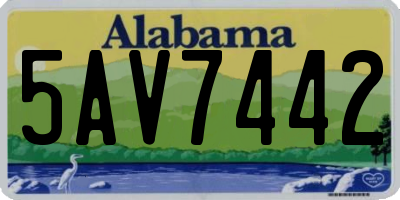 AL license plate 5AV7442