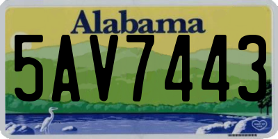 AL license plate 5AV7443