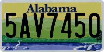 AL license plate 5AV7450