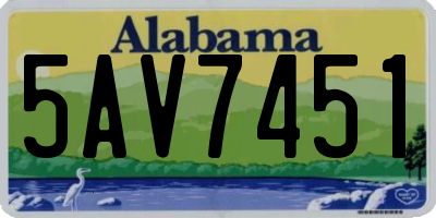 AL license plate 5AV7451