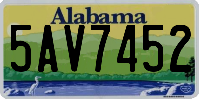 AL license plate 5AV7452