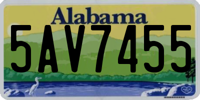 AL license plate 5AV7455