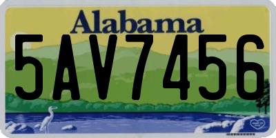 AL license plate 5AV7456