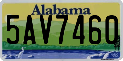 AL license plate 5AV7460