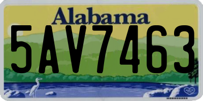 AL license plate 5AV7463