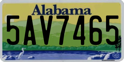 AL license plate 5AV7465
