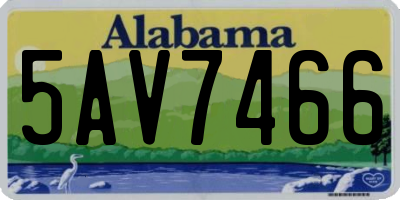 AL license plate 5AV7466