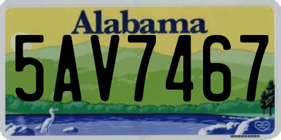 AL license plate 5AV7467