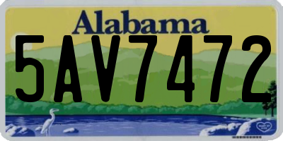 AL license plate 5AV7472