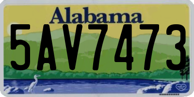 AL license plate 5AV7473