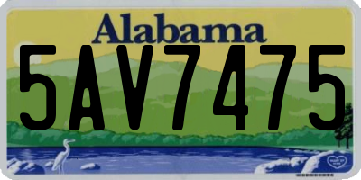 AL license plate 5AV7475