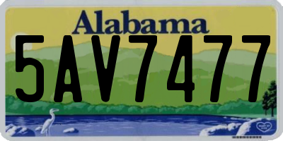 AL license plate 5AV7477
